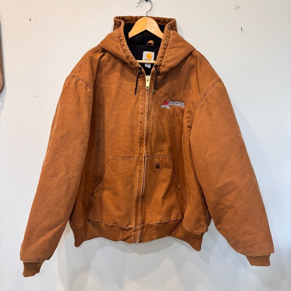 Carhartt J130 213 Full Zip Hoodie Lined Jacket Men’s Size 2XL (Company Logo )